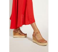 Dune London Dune London Natural Leather Kindest Cross Strap Wedge Sandals