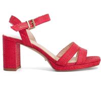 Dune London Dune London Red Standard Fit Leather Manifesting Mini Platform Suede Sandals