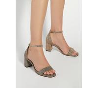 Dune London Dune London Silver Melins Block Heel Back Sandals