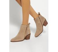 Dune London Dune London Tan Standard Fit Paicing Side Zip Ankle Boots