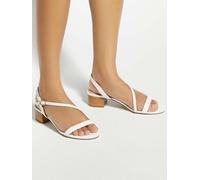 Dune London Dune London White Leather Jolene Block Heeled Sandals