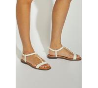 Dune London Dune London White Lollipops T-Bar Flat Sandals