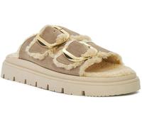 Dune London Sandales plates Dune London Lodge en faux shearling