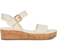 Dune London Women's Lazered Leather Flatform Sandals Écru 6 (39) Female