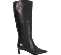 Dune London Women's Smoothly Smooth Upper Side Zip Knee High Boots Cuir noir 4 (37) Female