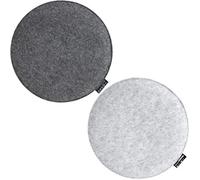 DuneDesign 2 Coussins de Chaise en Feutre Ø 35cm Rond 30mm Chaud réversible Gris