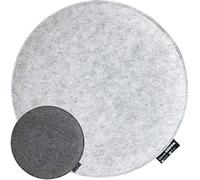 DuneDesign 25mm Coussin en Feutre de Chaise Rond Ø 35cm Chaud réversible Gris