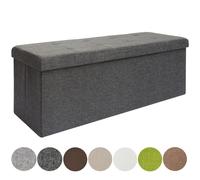 DuneDesign - Coffre de Rangement XXL pliable avec 2 Cloisons - 110x38x38cm - 120L - Repose-pieds Rectangulaire Rembourré 3 Places