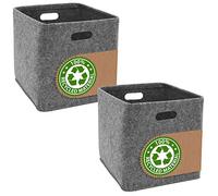 DuneDesign Lot de 2 Bacs de Rangement 33x33x33 en Feutre Recyclé 100% - Organisateurs Compatibles Ikea Kallax pour Etagère Bureau - Casier Panier de Stockage