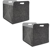 DuneDesign Lot de 2 boîtes de rangement en feutre 100 % recyclées 33 x 38 x 33 cm - Boîtes de rangement compatibles pour étagère Kallax - Boîte de rangement pour vêtements, bibliothèques, jouets