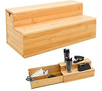 DuneDesign Organisateur en Bambou avec Tiroir - 36x17x16 Boîte en Bois pour Salle de Bain Bureau