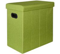 DuneDesign Panier à Linge - 70L Trieur de Linge avec Couvercle - 50x28x50 cm - Bac de Rangement Pliable Salle de Bain - Panier de Vêtements Sales avec Poignées - Meuble Buanderie - Vert Citron