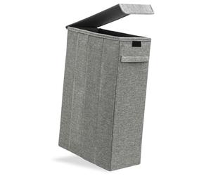 DuneDesign - Panier à Linge avec Couvercle - Cadre Pliable de 50L- 20x40x60 cm - Bac de Rangement Stable Résistant - Poignée de Transport Solide - Utilisation Buanderie Salle de Bain Chambre à Coucher
