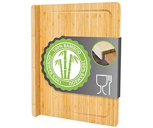 DuneDesign Planche a Decouper Bois avec Rebord - 44x34x2 Planche en Bois Cuisine - Planche à Découper Bambou - Planche de Table Bois Planche de Travail Cuisine - Planche a Decouper Plan de Travail
