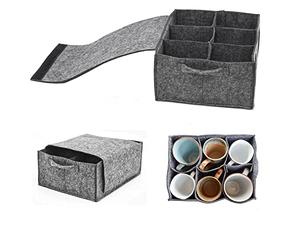 DuneDesign Porte Tasse en Feutre pour Camping Car - 28x21 Porte Gobelet Camping Rangement pour Camping-Car - Accessoire Caravane Porte Verre Porte Gobelet Valise Gadget Camping Accessoires Camping Car
