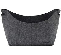 DuneDesign Sac en Feutre Artificiel 40x25x30cm pour Bois achats Max 15Kg Gris