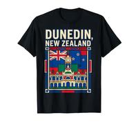 Dunedin Horloge avec Drapeau de la Nouvelle-Zélande T-Shirt