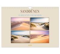Dunes de sable dans le désert et la mer (calendrier mural 2026 DIN A4 paysage) calendrier mensuel CALVENDO