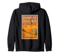 Dunes of Pilat France Vintage Voyage Souvenir Art Graphique Sweat à Capuche