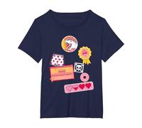 Dungeon Crawler Carl Colorful Sticker Collage LitRPG Book T-Shirt, Femme Grandes Tailles, Bleu Marine, 1X