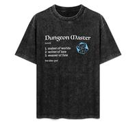 Dungeon Master Unisex T-Shirt Printed Tee Graphic Top Men Black Shirt M