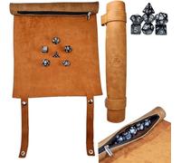Dungeon Sac Pour Les Dés Et Piste De Dés Cuir,2 En 1,Sac Et Plateau Jeu De Dés + Ensemble De Dés,Donjons Et Dragons,D&d,Dungeons And Dragons,Dnd,Rpg,Jeux De Rôle. (Marron)