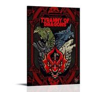 Dungeons and Dragons Tyranny of The Dragon Poster Peinture décorative sur toile Art mural pour salon, chambre à coucher, art mural, impression d'image moderne, décoration de salle familiale, 50 x 75