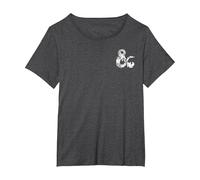 Dungeons & Dragons Dragon Ampersand Pocket Logo T-Shirt, Femme Grandes Tailles, Chiné Foncé, 1X