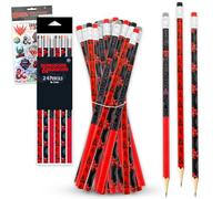 Dungeons & Dragons Lot de 24 crayons en bois DND pour campagnes, sessions de jeu sur table, plus d'autocollants | Dungeons & Dragons Party Favors