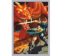 Dungeons & Dragons - Poster - Classic Red Dragon Battle + cadre interchangeable, Shinsuke® Maxi MDF argenté, vitre acrylique