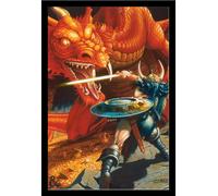 Dungeons & Dragons - Poster - Classic Red Dragon Battle + cadre interchangeable, Shinsuke® Maxi MDF noir, vitre acrylique