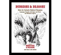 Dungeons & Dragons - Poster encadré "Monsters & Treasure" PM9502 (40 cm x 30 cm) (Blanc/Noir/Rouge)