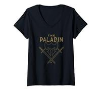 Dungeons & Dragons The Paladin Crossed Sword Emblem Logo T-Shirt avec Col en V
