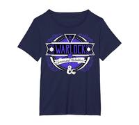 Dungeons & Dragons Warlock Sworn and Beholden Logo T-Shirt, Femme Grandes Tailles, Bleu Marine, 5X