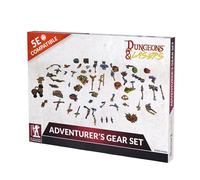 Dungeons & Lasers Ensemble d'équipement d'aventurier - 128 pièces d'accessoires DND pour figurines de 28 à 32 mm - Compatible avec 5E