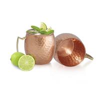 Dungri Inde Moscow Mule Copper Mug - 100% Solide oz -16 Coupe du Cuivre - Copper Mug Meilleur Artisanal Martelé pour Moscou Mules- Lot de 2