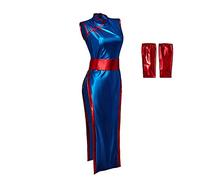 DUNHAO COS Costume Chi Chi Chi pour femme - Bleu - Robe Cheongsam pour Halloween - XS
