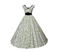 DUNHAO COS Costume de Gone with The Wind Robe de Cosplay Scarlett O'Hara,Dress Médieval,Robe de princesse pour femmes L