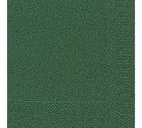 Duni 104049 Serviettes 3 plis Tissue Uni vert foncé, 33 x 33 cm, 20 pièces