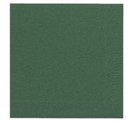 Duni 104050 Serviettes de table 3 plis Tissue Uni vert foncé, 40 x 40 cm, 20 pièces
