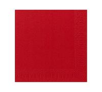 Duni 104061 Serviettes de table 3 plis Tissue Uni rouge brillant, 24 x 24 cm, 20 pièces