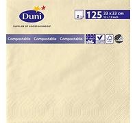 Duni 180377 2 plis Serviettes en papier, 33 cm x 33 cm, crème (lot de 2000)