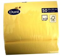 Duni 50 serviettes en cellulose jaune 33cm x 33cm