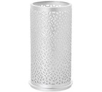 Duni Bougeoir Bliss argenté en métal pour bougies chauffe-plat ou LED 140 x 75 mm