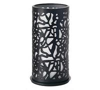 Duni Bougeoir en métal Twist noir 140 x 75 mm pour bougies chauffe-plat ou LED