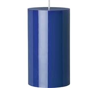 Duni Bougies Pilier Glossy Ø 6,6 cm, Hauteur 12 cm env. 40 STD 1 pièces Bleu foncé