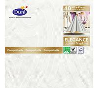 Duni Elegance Serviettes de table en Grande, 40 cm x 40 cm (lot de 240), blanc, 240