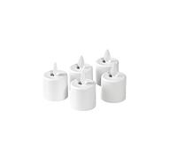 DUNI Lot de 5 LED Moving Flamme Rechargeables Blanc Chaud - Pièce de Rechange 38 x Ø 36 mm 25 h - Blanc