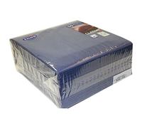 Duni Lot de 50 serviettes de table 4 couches en relief Bleu foncé uni 40 x 40 cm