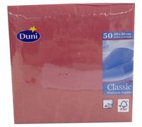 Duni Lot de 50 serviettes de table en papier gaufré 40 x 40 cm Bordeaux uni